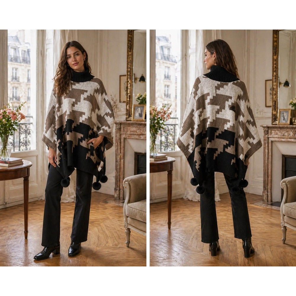 Gracia Knit Poncho Size Medium